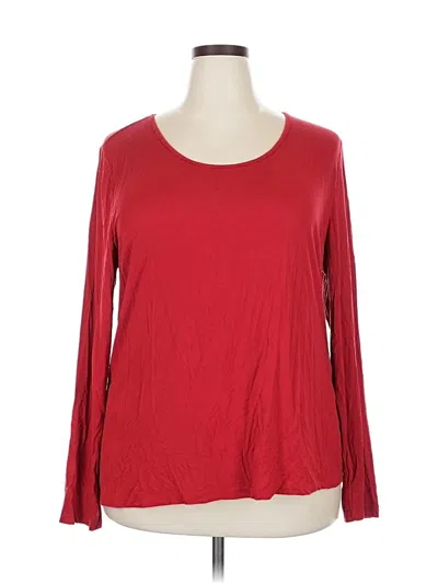 Pre-owned Soma Long Sleeve Top Red Scoop Neck Tops