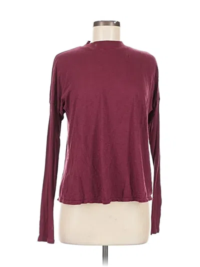 Pre-owned Michael Stars Long Sleeve Turtleneck In Burgundy