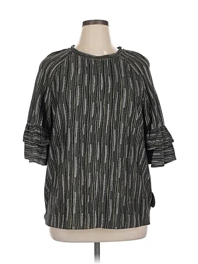 Pre-owned Eva Franco 3/4 Sleeve Blouse In Gray