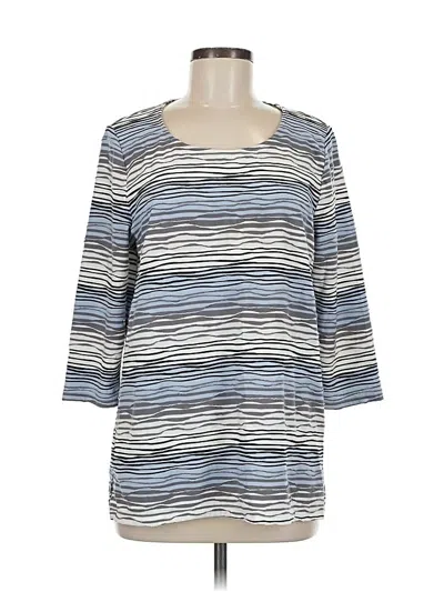 Pre-owned Chico's 3/4 Sleeve T-shirt In Blue