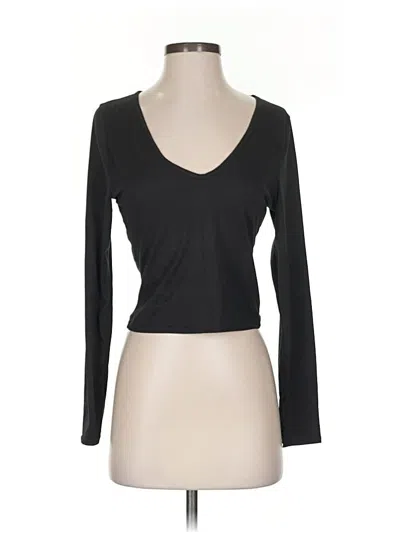 Pre-owned Gaze Long Sleeve Top Black Sweetheart Neckline Tops