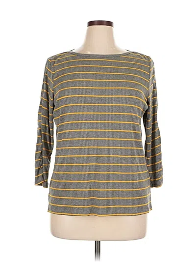 Pre-owned Liz Claiborne 3/4 Sleeve T-shirt In Brown