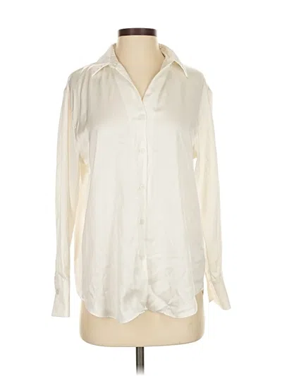 Pre-owned Uniqlo Long Sleeve Blouse In White
