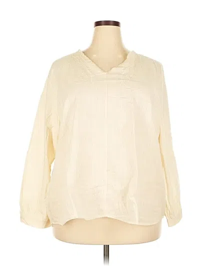 Pre-owned Liv Los Angeles Long Sleeve Blouse In White