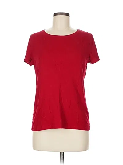 Pre-owned St. John's Bay Short Sleeve Top Red Scoop Neck Tops