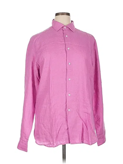 Pre-owned Davide Cenci Long Sleeve Button Down Shirt In Purple
