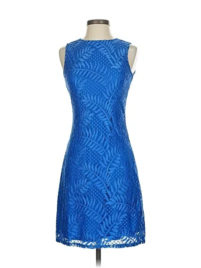 Pre-owned Sharagano Cocktail Dress In Blue