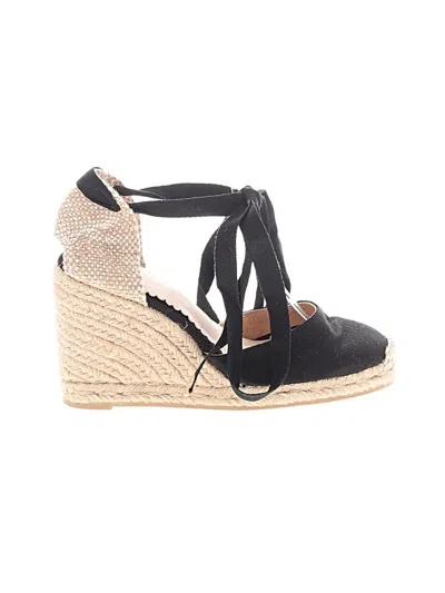 Pre-owned Castaã±er Wedges In Black
