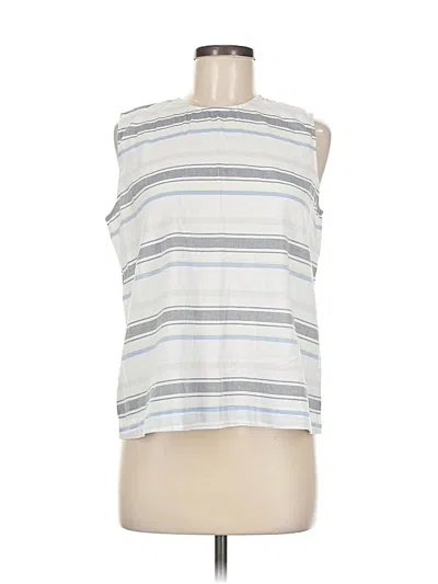 Pre-owned Equipment Sleeveless Top White Boatneck Tops