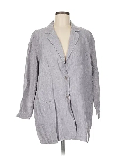 Pre-owned Eileen Fisher Blazer Jacket In Gray