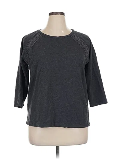 Pre-owned St. John's Bay 3/4 Sleeve T-shirt In Gray