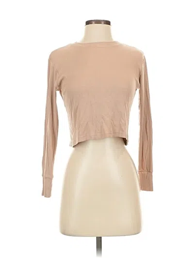 Pre-owned Lna 3/4 Sleeve T-shirt In Brown