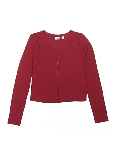 Pre-owned Gap Kids' Long Sleeve Top Burgundy Sweetheart Neckline Tops