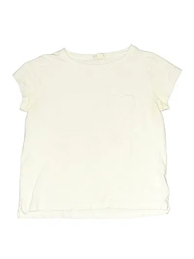 Pre-owned Crewcuts Kids' Short Sleeve T-shirt In White