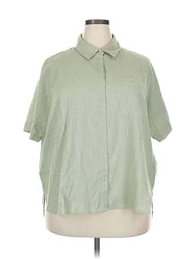 Pre-owned Able Short Sleeve Button Down Shirt In Green