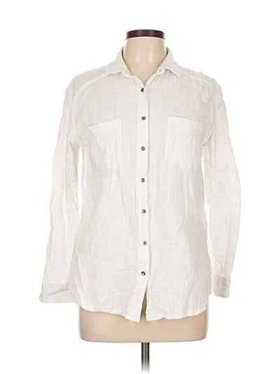 Pre-owned Billabong Long Sleeve Button Down Shirt In White
