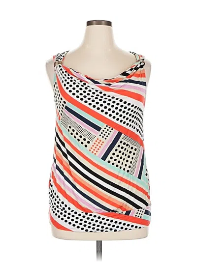 Pre-owned Lane Bryant Sleeveless Top Orange Scoop Neck Tops