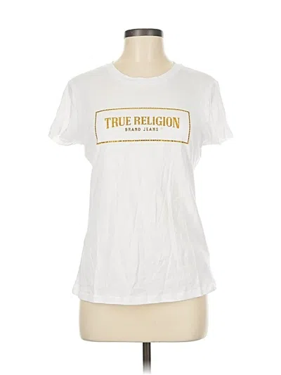 Pre-owned True Religion Short Sleeve Top White Crew Neck Tops