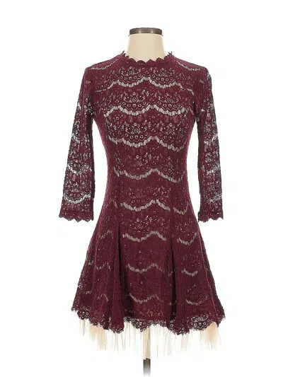 Pre-owned Francesca's Cocktail Dress In Burgundy