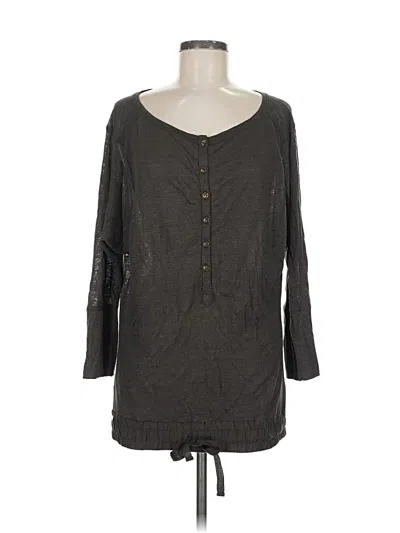 Pre-owned Ikks Long Sleeve Henley Shirt In Black