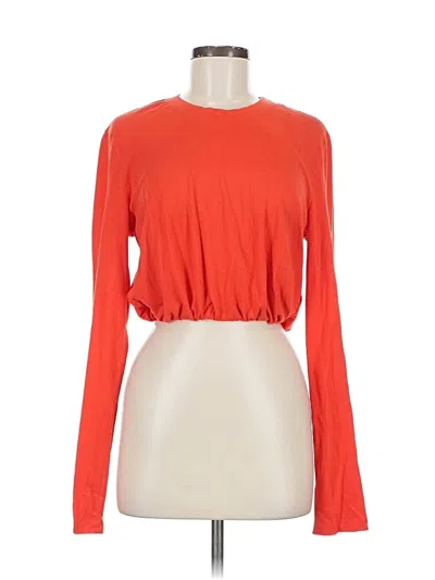 Pre-owned The Range Long Sleeve Top Orange Boatneck Tops