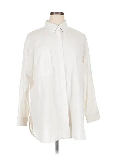 Pre-owned Flx 3/4 Sleeve Button Down Shirt In White