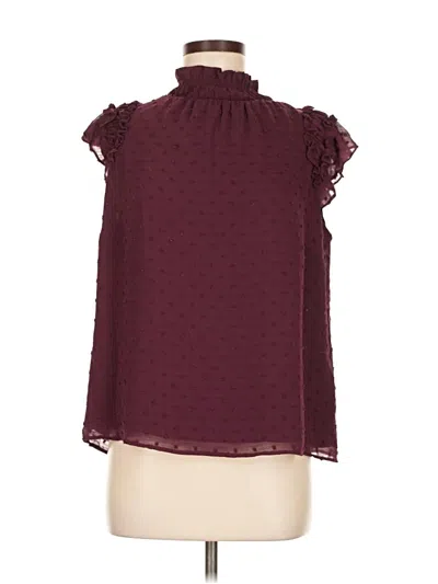 Pre-owned Cece Sleeveless Blouse In Burgundy