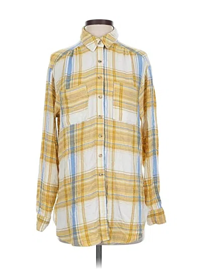 Pre-owned Pilcro Long Sleeve Button Down Shirt In Yellow