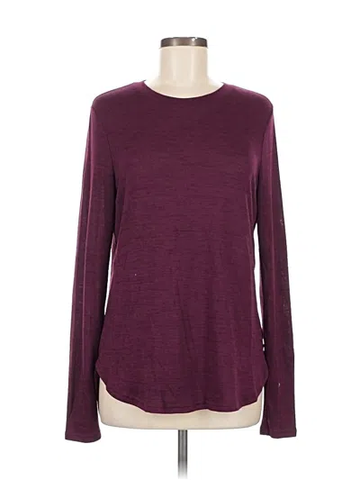 Pre-owned Banana Republic Long Sleeve T-shirt In Burgundy