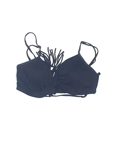 Pre-owned Seafolly Swimsuit Top Black Solid Pattern Swimwear