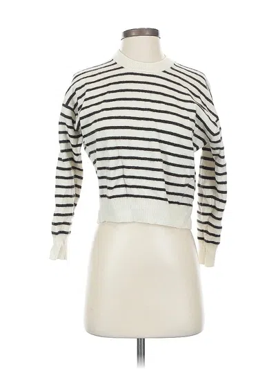 Pre-owned Madewell Cashmere Pullover Sweater In White