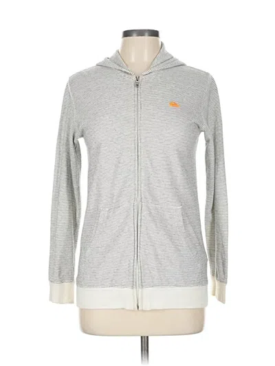 Pre-owned Quiksilver Zip Up Hoodie In Silver