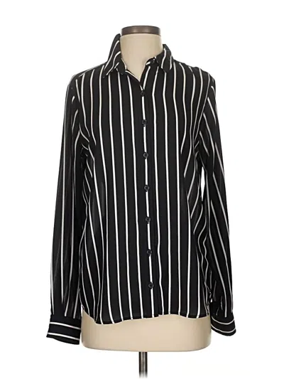 Pre-owned On 34th Long Sleeve Blouse In Black