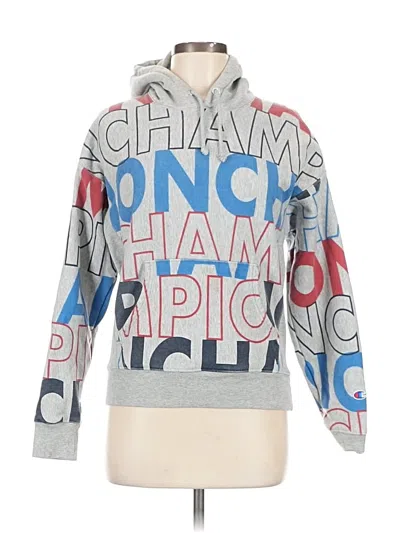 Pre-owned Champion Pullover Hoodie In Gray