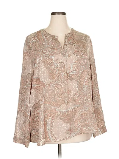 Pre-owned Serengeti Long Sleeve Blouse In Brown