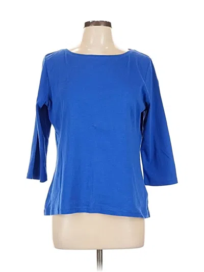 Pre-owned Talbots 3/4 Sleeve T-shirt In Blue
