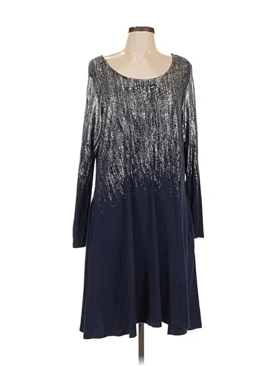 Pre-owned Nina Leonard Casual Dress In Blue