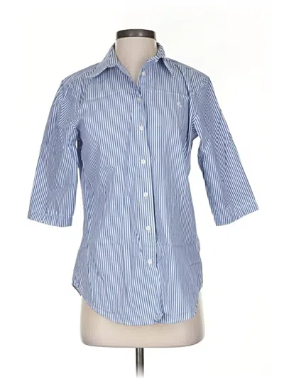 Pre-owned Polo Ralph Lauren 3/4 Sleeve Button Down Shirt In Blue