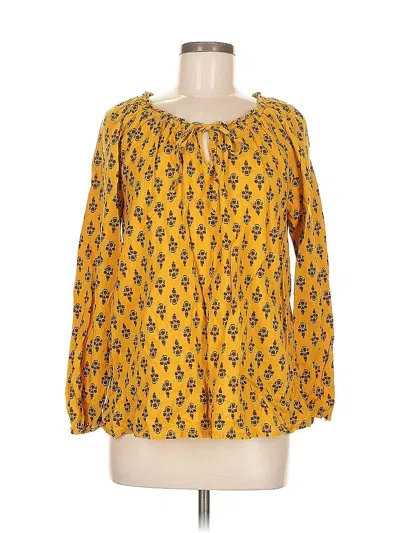 Pre-owned St. John's Bay Long Sleeve Blouse In Yellow