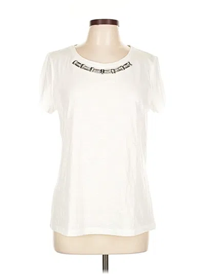 Pre-owned St. John's Bay Short Sleeve T-shirt In White