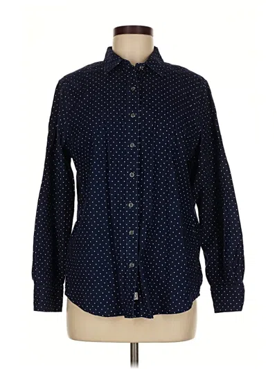 Pre-owned Lands' End Long Sleeve Button Down Shirt In Blue