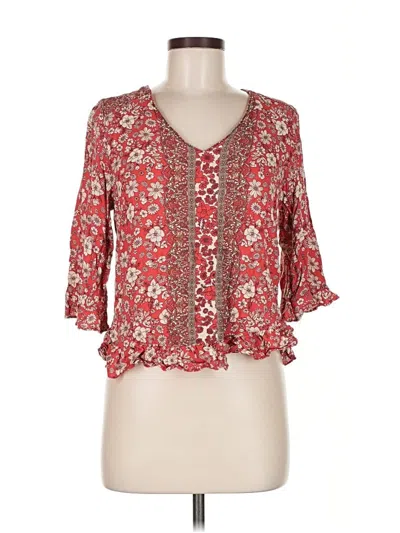 Pre-owned Rose & Thyme 3/4 Sleeve Blouse In Red