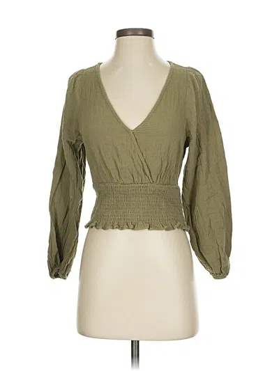 Pre-owned Madewell 3/4 Sleeve Blouse In Green