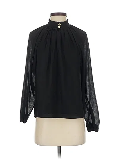 Pre-owned Marie Oliver Long Sleeve Blouse In Black