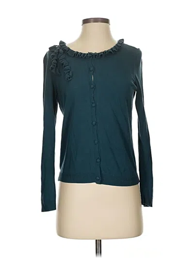 Pre-owned Talbots Silk Cardigan Sweater In Blue