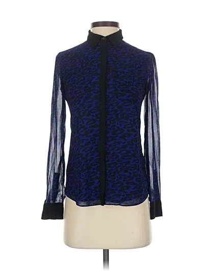 Pre-owned Armani Exchange Long Sleeve Blouse In Blue