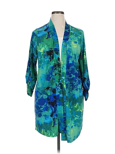 Pre-owned Cj Banks 3/4 Sleeve Blouse In Blue