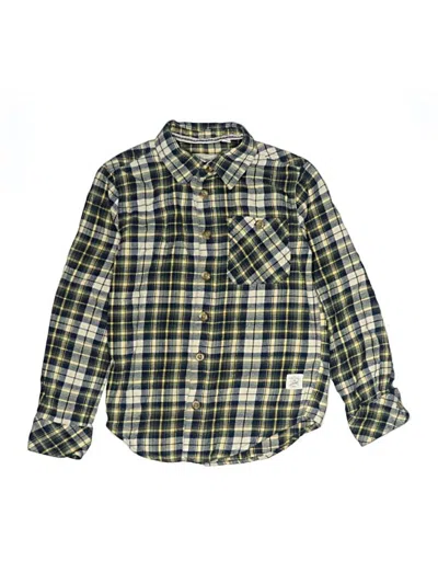 Pre-owned Weatherproof Kids' Long Sleeve Button Down Shirt In Green