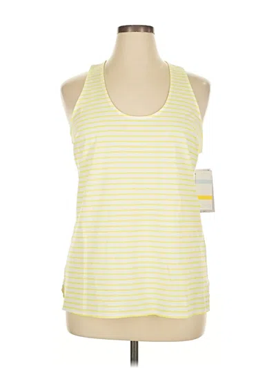 Pre-owned Zella Tank Top Yellow Halter Neckline Tops