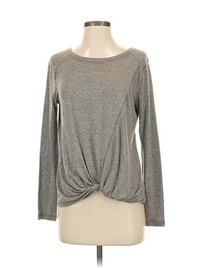 Pre-owned Zella Long Sleeve Top Gray Crew Neck Tops
